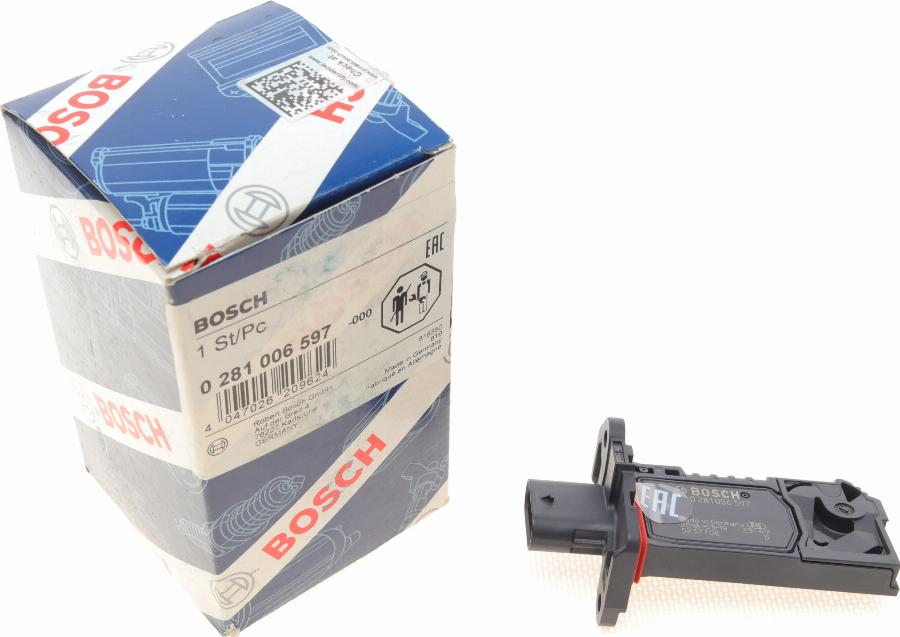 BOSCH 0 281 006 597 - Датчик потока, массы воздуха parts5.com