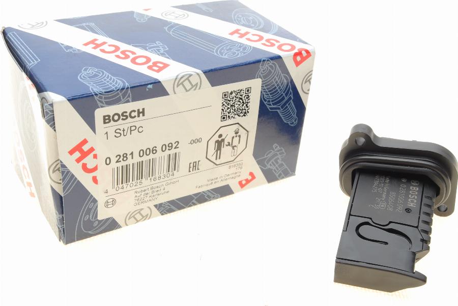 BOSCH 0 281 006 092 - Датчик потока, массы воздуха parts5.com