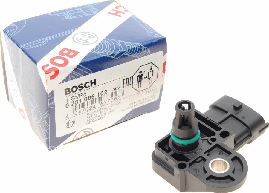 BOSCH 0 281 006 102 - Датчик, давление наддува parts5.com