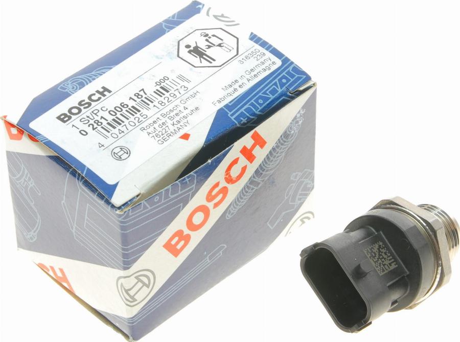 BOSCH 0 281 006 187 - Датчик, давление подачи топлива parts5.com