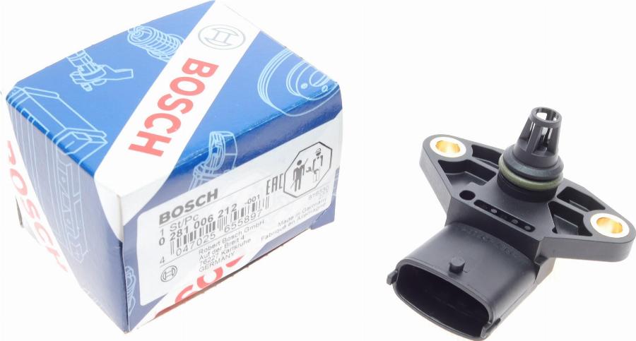 BOSCH 0 281 006 212 - Датчик, давление наддува parts5.com