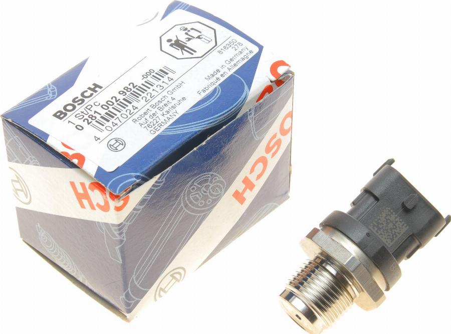 BOSCH 0 281 002 982 - Датчик, давление подачи топлива parts5.com