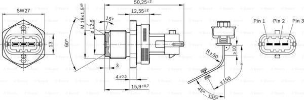 BOSCH 0 281 002 930 - Датчик, давление подачи топлива parts5.com