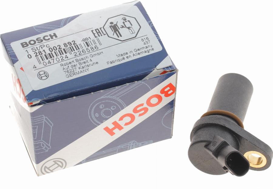 BOSCH 0 281 002 892 - Датчик импульсов, коленвал parts5.com