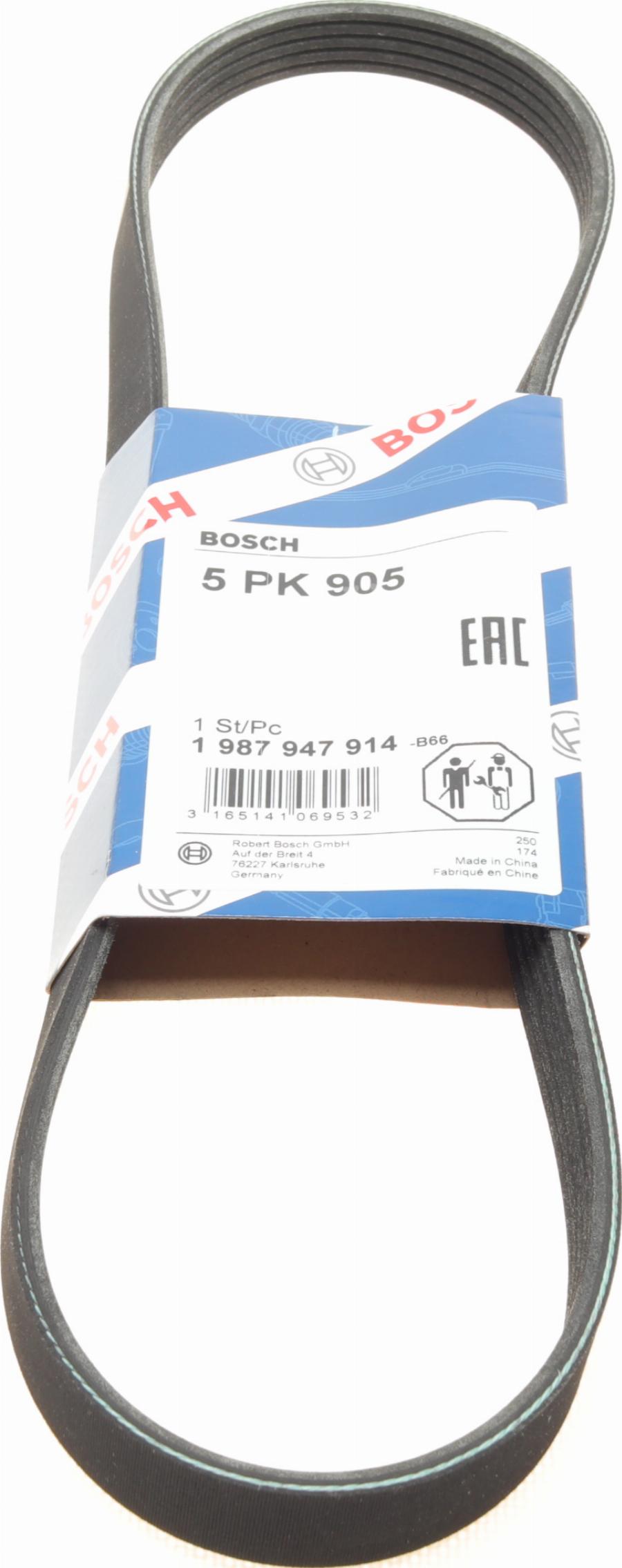 BOSCH 1 987 947 914 - Correa trapecial poli V parts5.com