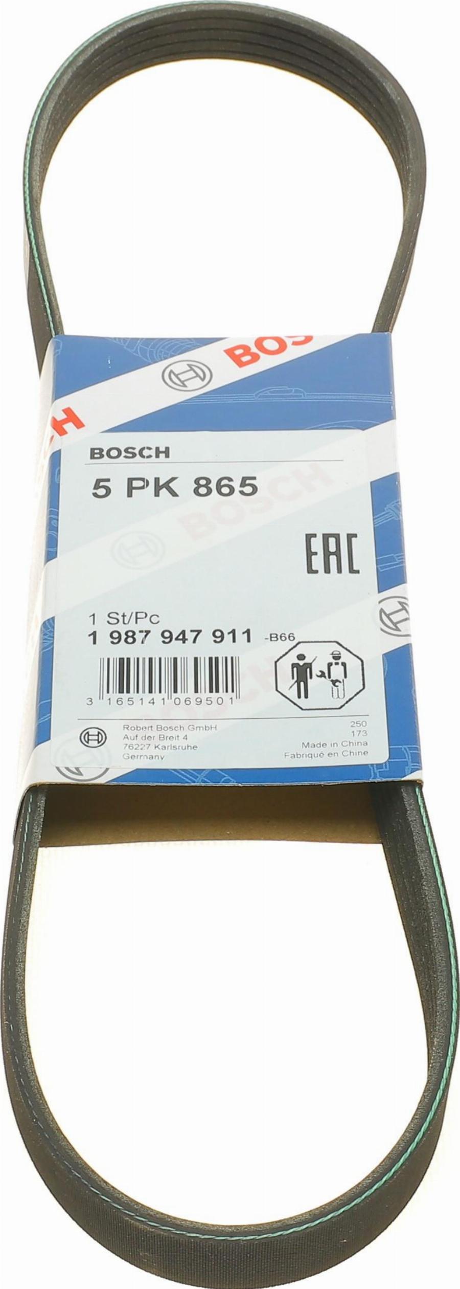 BOSCH 1 987 947 911 - V-Ribbed Belt parts5.com