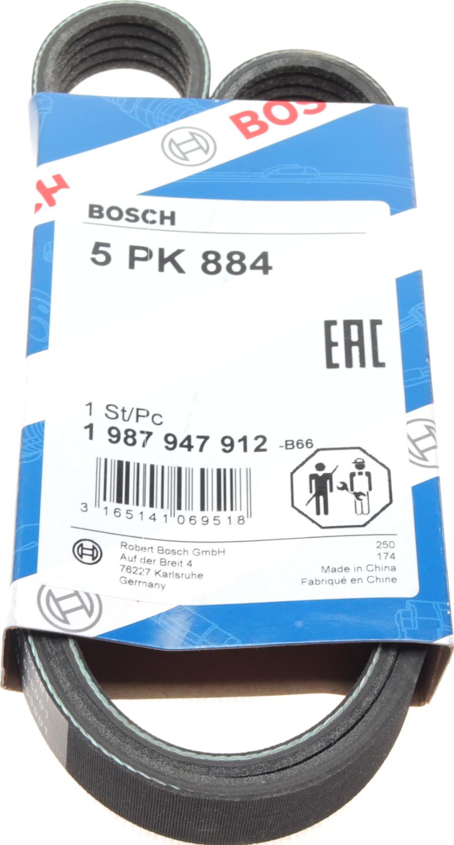 BOSCH 1 987 947 912 - V-Ribbed Belt parts5.com