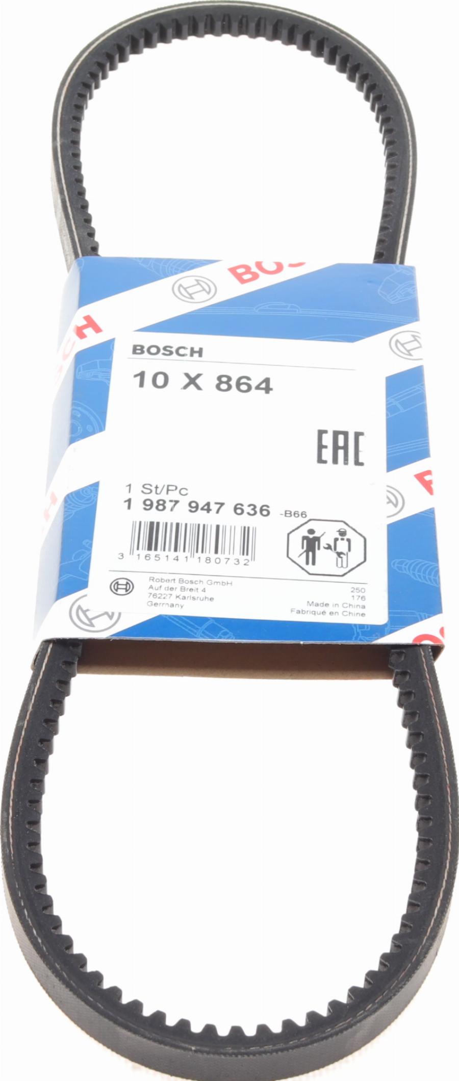 BOSCH 1 987 947 636 - Клиновой ремень, поперечные рёбра parts5.com