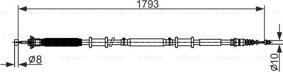 BOSCH 1 987 482 580 - Тросик, cтояночный тормоз parts5.com