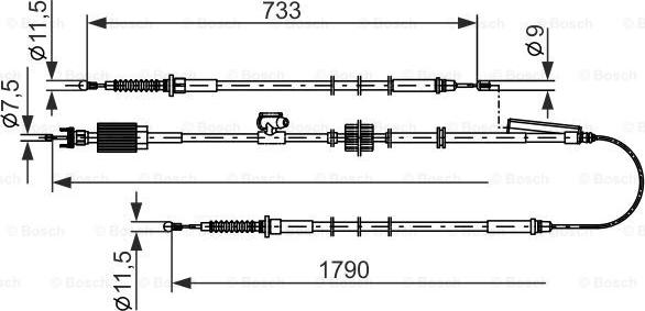 BOSCH 1 987 482 803 - Тросик, cтояночный тормоз parts5.com