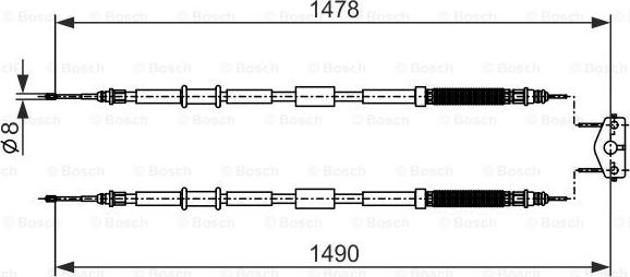 BOSCH 1 987 482 282 - Тросик, cтояночный тормоз parts5.com