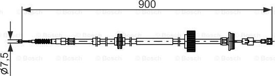 BOSCH 1 987 482 793 - Тросик, cтояночный тормоз parts5.com