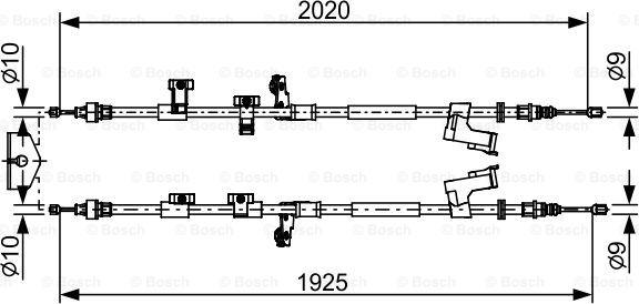 BOSCH 1 987 482 709 - Тросик, cтояночный тормоз parts5.com