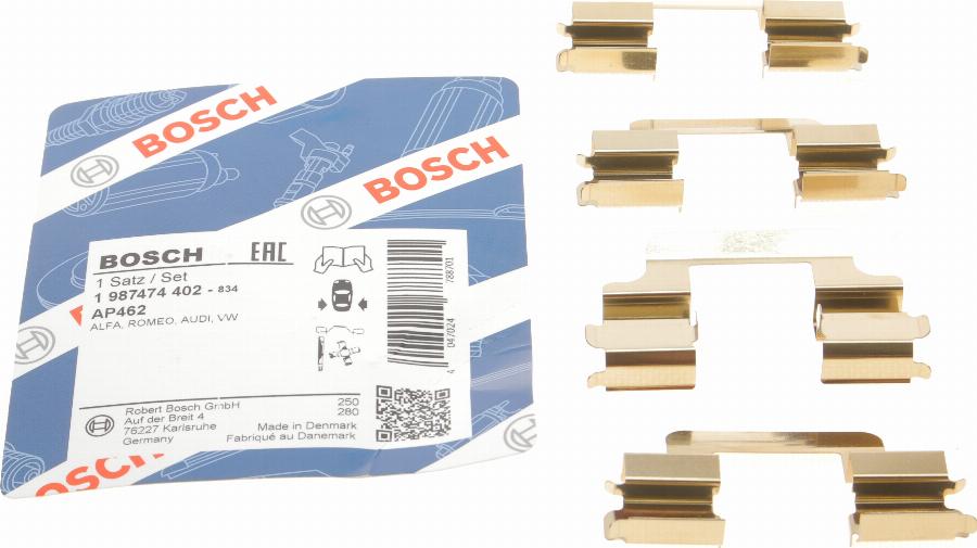 BOSCH 1 987 474 402 - Комплектующие для колодок дискового тормоза parts5.com