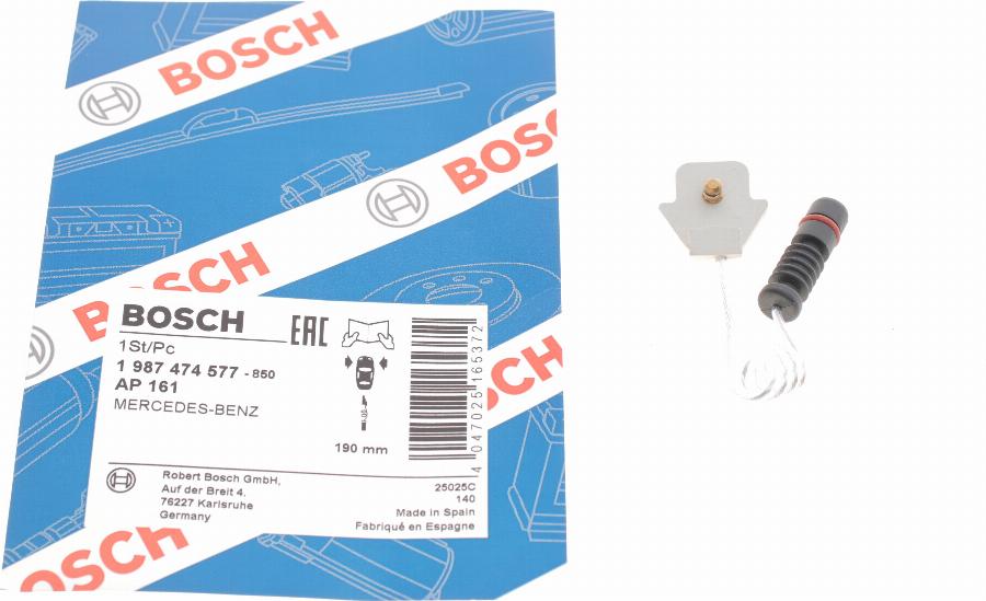 BOSCH 1 987 474 577 - Сигнализатор, износ тормозных колодок parts5.com