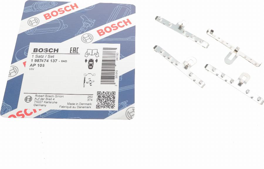 BOSCH 1 987 474 137 - Комплектующие для колодок дискового тормоза parts5.com