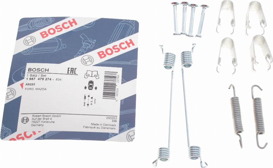 BOSCH 1 987 475 274 - Комплектующие, барабанный тормозной механизм parts5.com