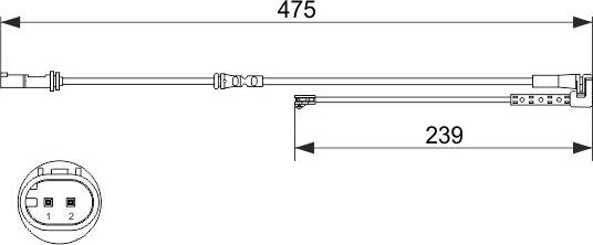 BOSCH 1 987 473 624 - Сигнализатор, износ тормозных колодок parts5.com