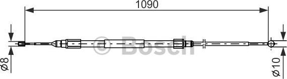 BOSCH 1 987 477 949 - Тросик, cтояночный тормоз parts5.com