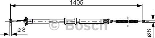 BOSCH 1 987 477 928 - Тросик, cтояночный тормоз parts5.com