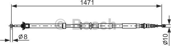 BOSCH 1 987 477 970 - Тросик, cтояночный тормоз parts5.com