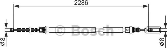 BOSCH 1 987 477 569 - Тросик, cтояночный тормоз parts5.com