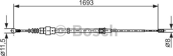 BOSCH 1 987 477 698 - Тросик, cтояночный тормоз parts5.com