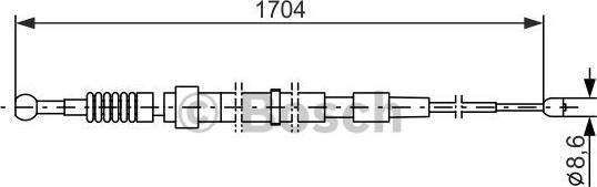 BOSCH 1 987 477 818 - Тросик, cтояночный тормоз parts5.com