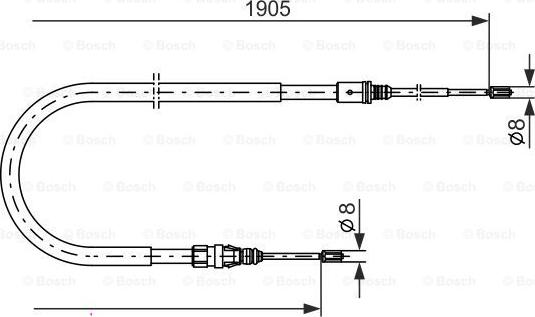 BOSCH 1 987 477 237 - Тросик, cтояночный тормоз parts5.com