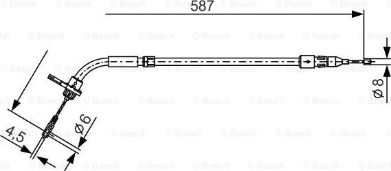 BOSCH 1 987 477 224 - Cable de accionamiento, freno de estacionamiento parts5.com