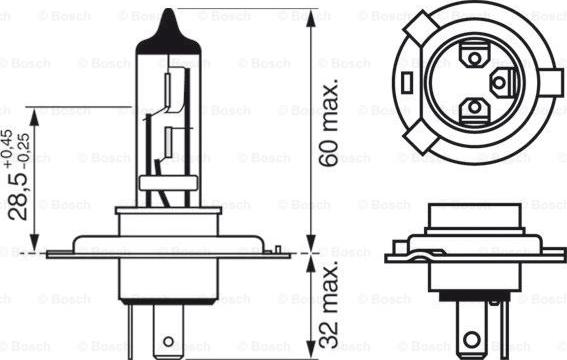 BOSCH 1 987 301 054 - Лампа накаливания, фара дальнего света parts5.com