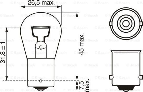 BOSCH 1 987 302 811 - Лампа накаливания, фонарь указателя поворота parts5.com