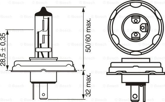 BOSCH 1 987 302 021 - Lámpara, faro de carretera parts5.com