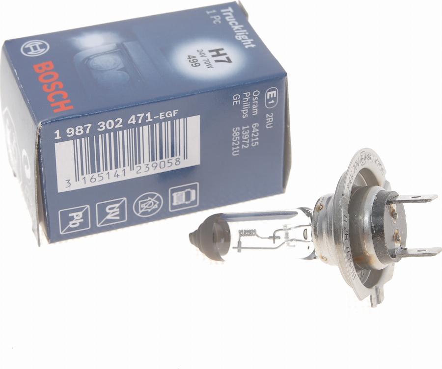 BOSCH 1 987 302 471 - Лампа накаливания, фара дальнего света parts5.com