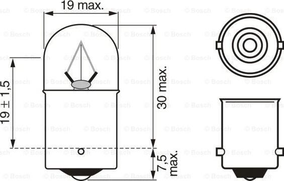 BOSCH 1 987 302 505 - Лампа накаливания, задний габаритный фонарь parts5.com