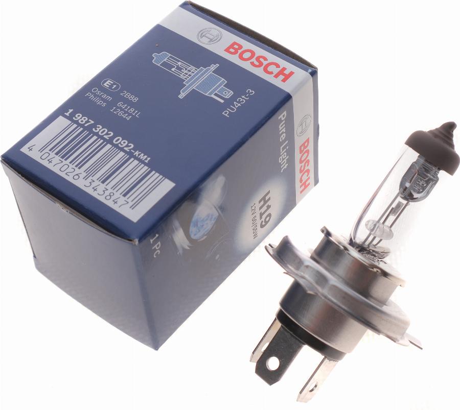 BOSCH 1 987 302 092 - Лампа накаливания, основная фара parts5.com