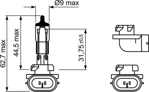 BOSCH 1 987 302 025 - Лампа накаливания, противотуманная фара parts5.com