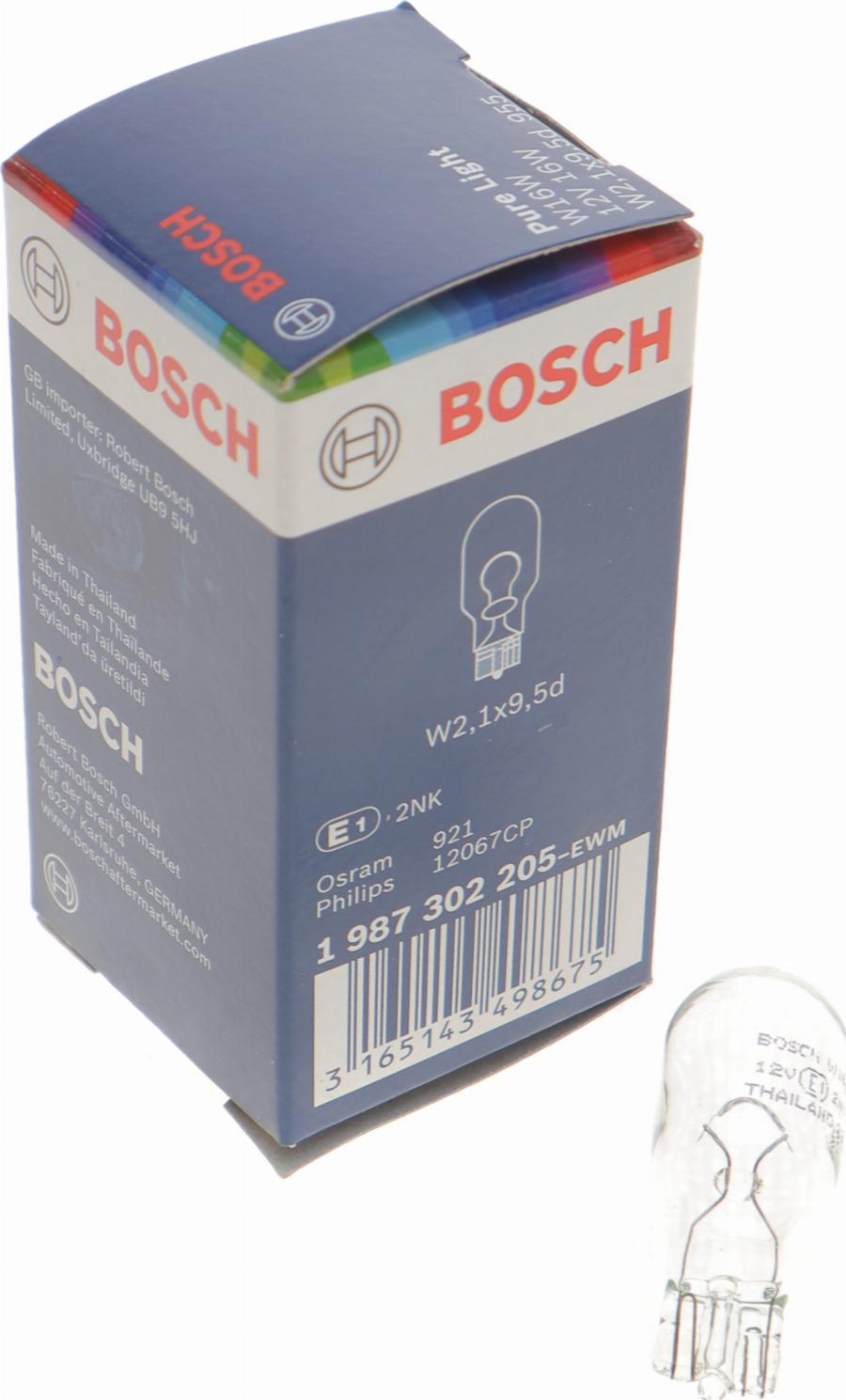 BOSCH 1 987 302 205 - Лампа накаливания, фонарь указателя поворота parts5.com