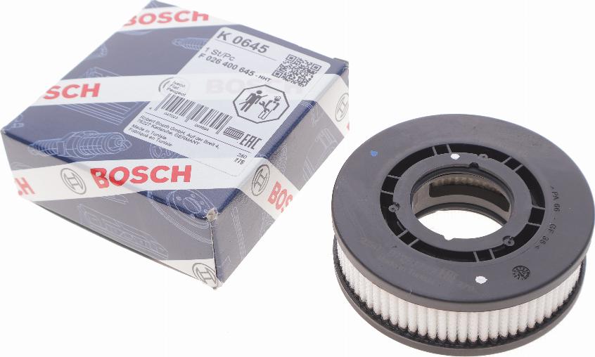 BOSCH F 026 400 645 - Фильтр, система вентиляции картера parts5.com