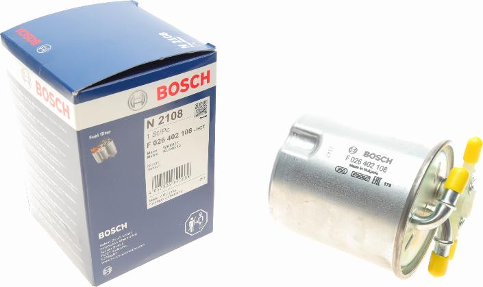 BOSCH F 026 402 108 - Топливный фильтр parts5.com