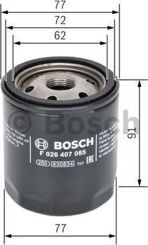 BOSCH F 026 407 085 - Oil Filter parts5.com