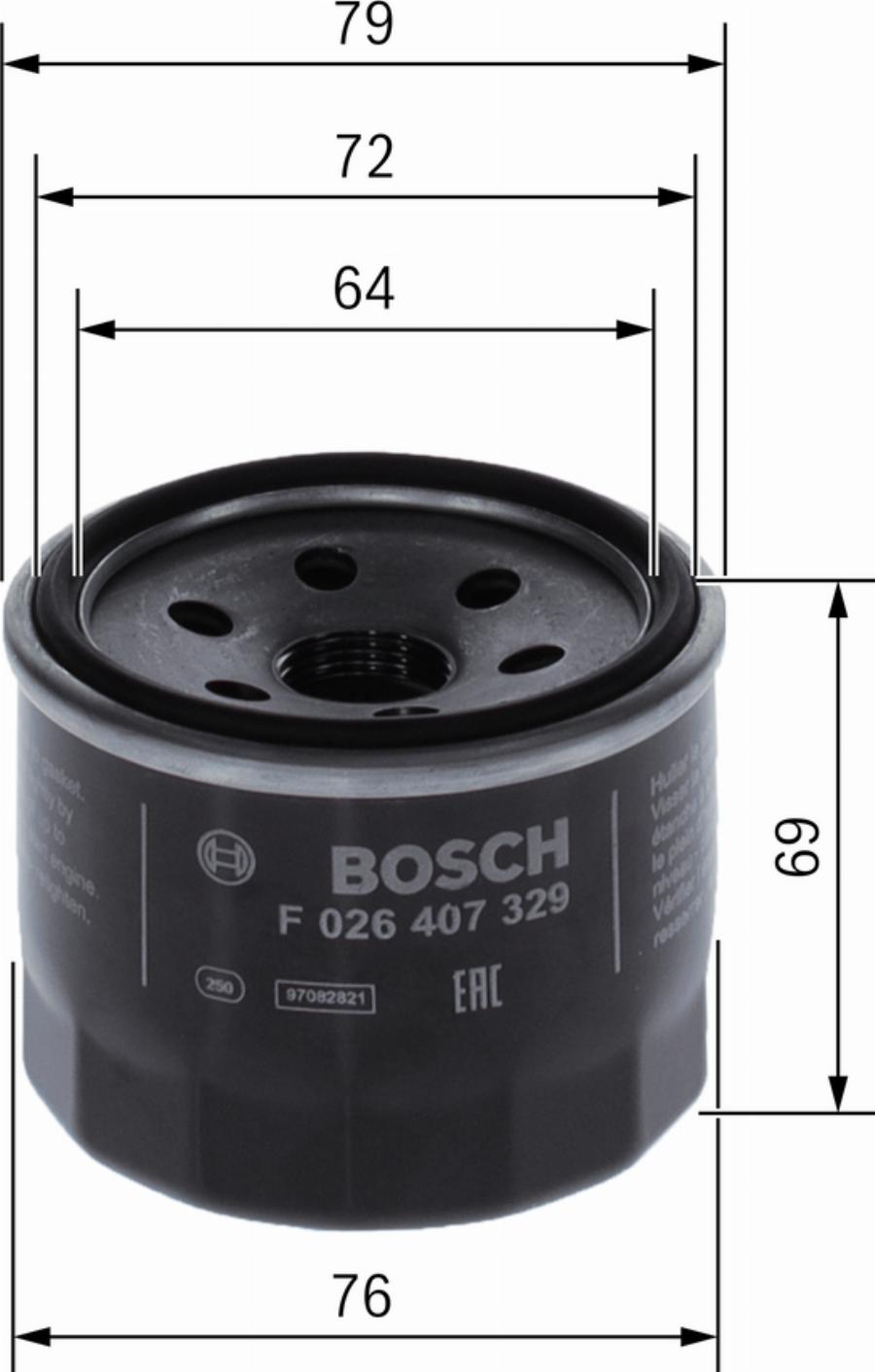 BOSCH F 026 407 329 - Масляный фильтр parts5.com