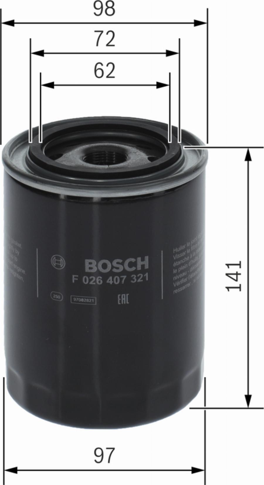 BOSCH F 026 407 321 - Масляный фильтр parts5.com