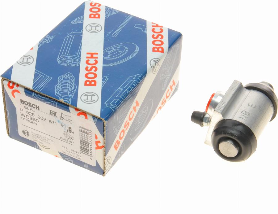 BOSCH F 026 002 671 - Колесный тормозной цилиндр parts5.com