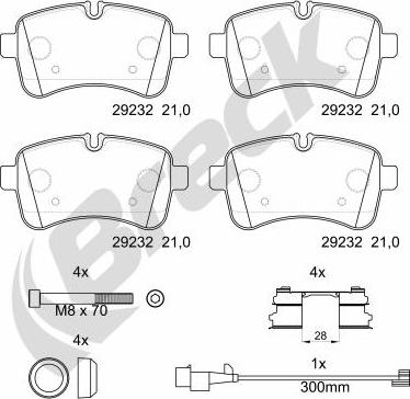 Breck 29232 00 703 00 - Тормозные колодки, дисковые, комплект parts5.com