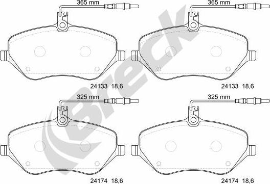 Breck 24133 00 701 10 - Тормозные колодки, дисковые, комплект parts5.com