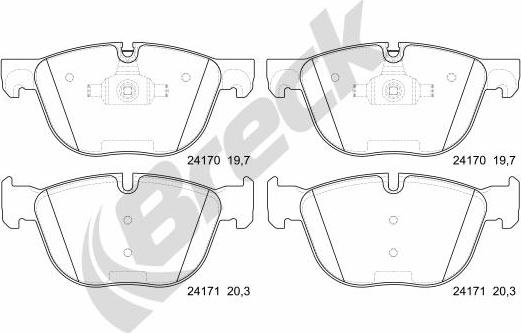 Breck 24170 00 552 00 - Тормозные колодки, дисковые, комплект parts5.com