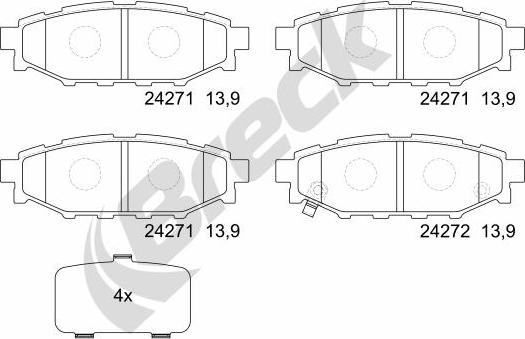 Breck 24271 00 702 10 - Brake Pad Set, disc brake parts5.com