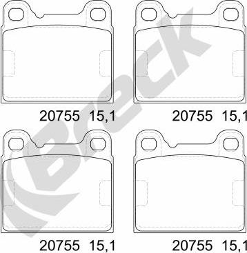 Breck 20755 00 704 00 - Тормозные колодки, дисковые, комплект parts5.com