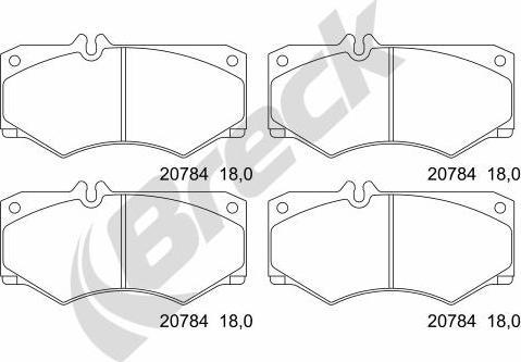 Breck 20784 00 703 10 - Тормозные колодки, дисковые, комплект parts5.com